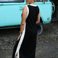 The Elaine Trimmed Black Maxi - She Chester