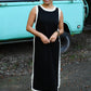 The Elaine Trimmed Black Maxi - She Chester