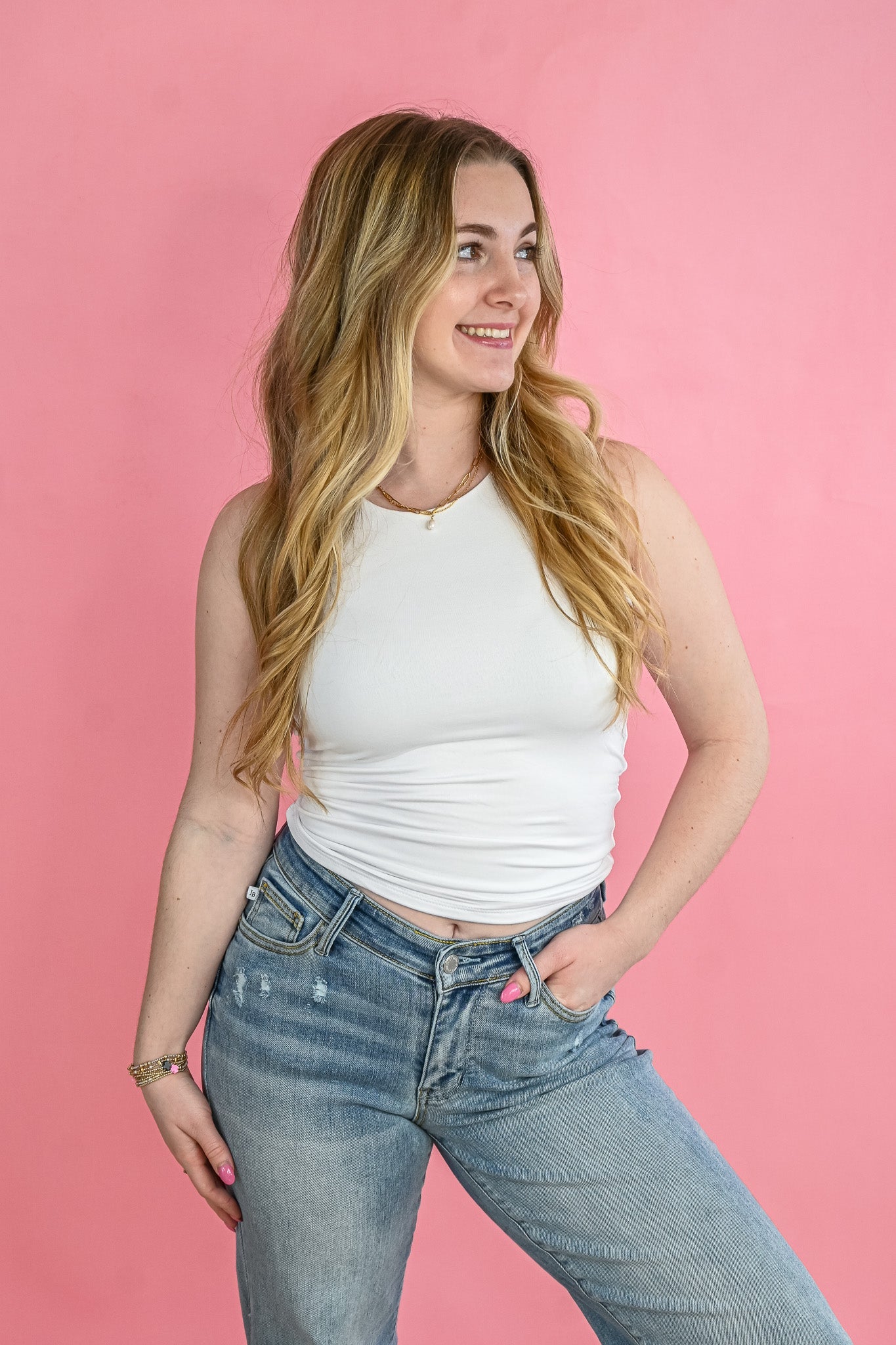 The Palm Tank - Off White - She Chester