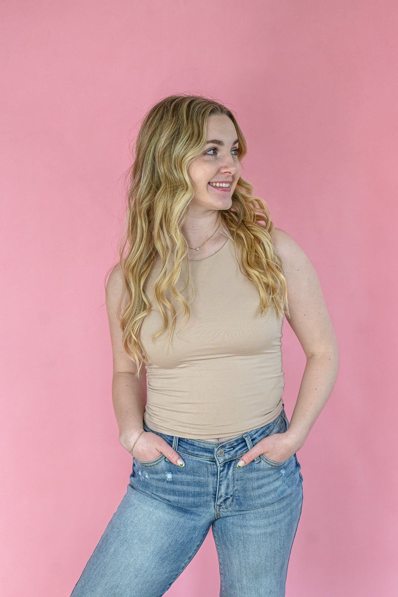 The Palm Tank - Taupe - She Chester