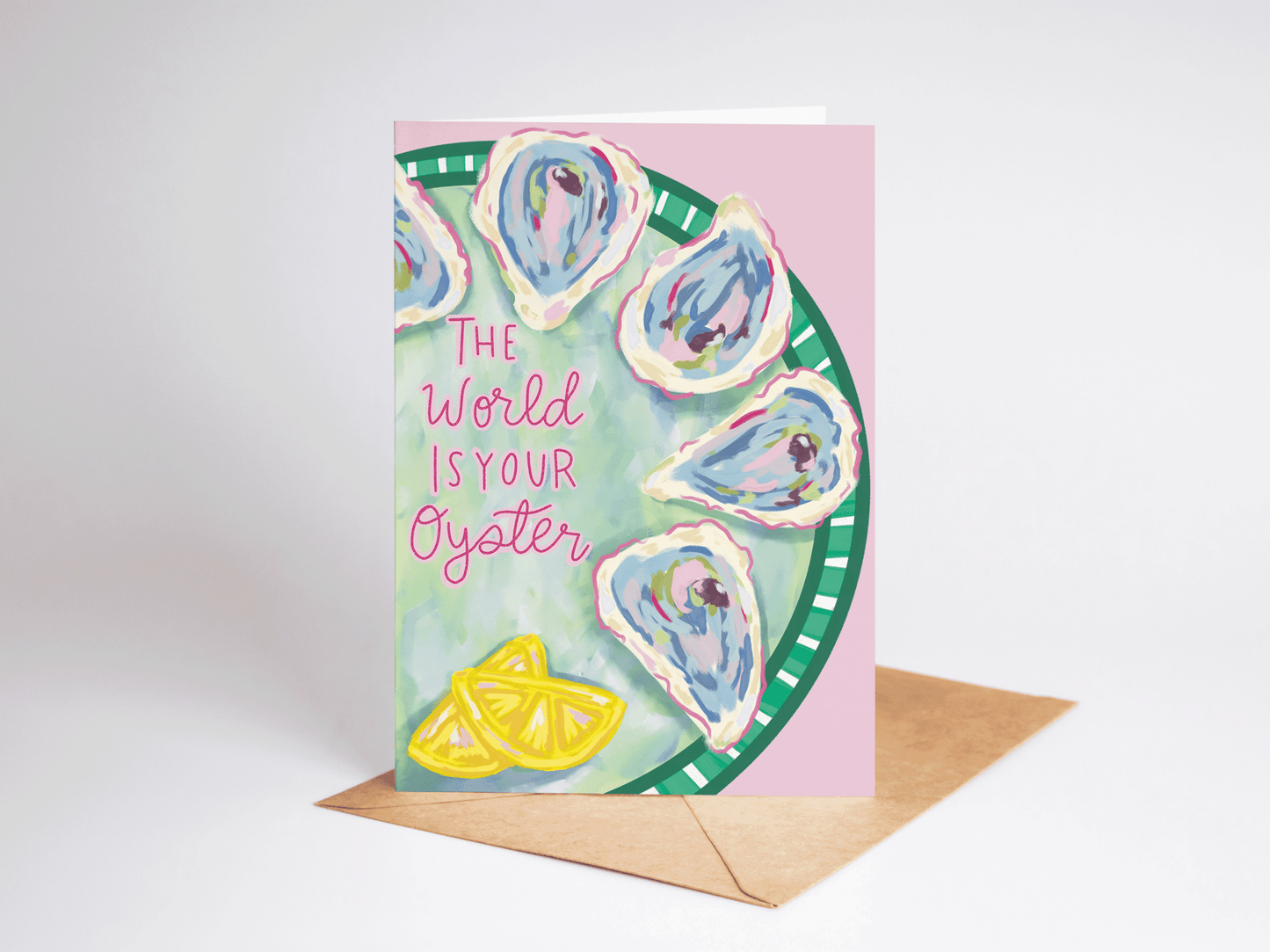 The World Is Your Oyster Beach Coastal Greeting Card - She Chester