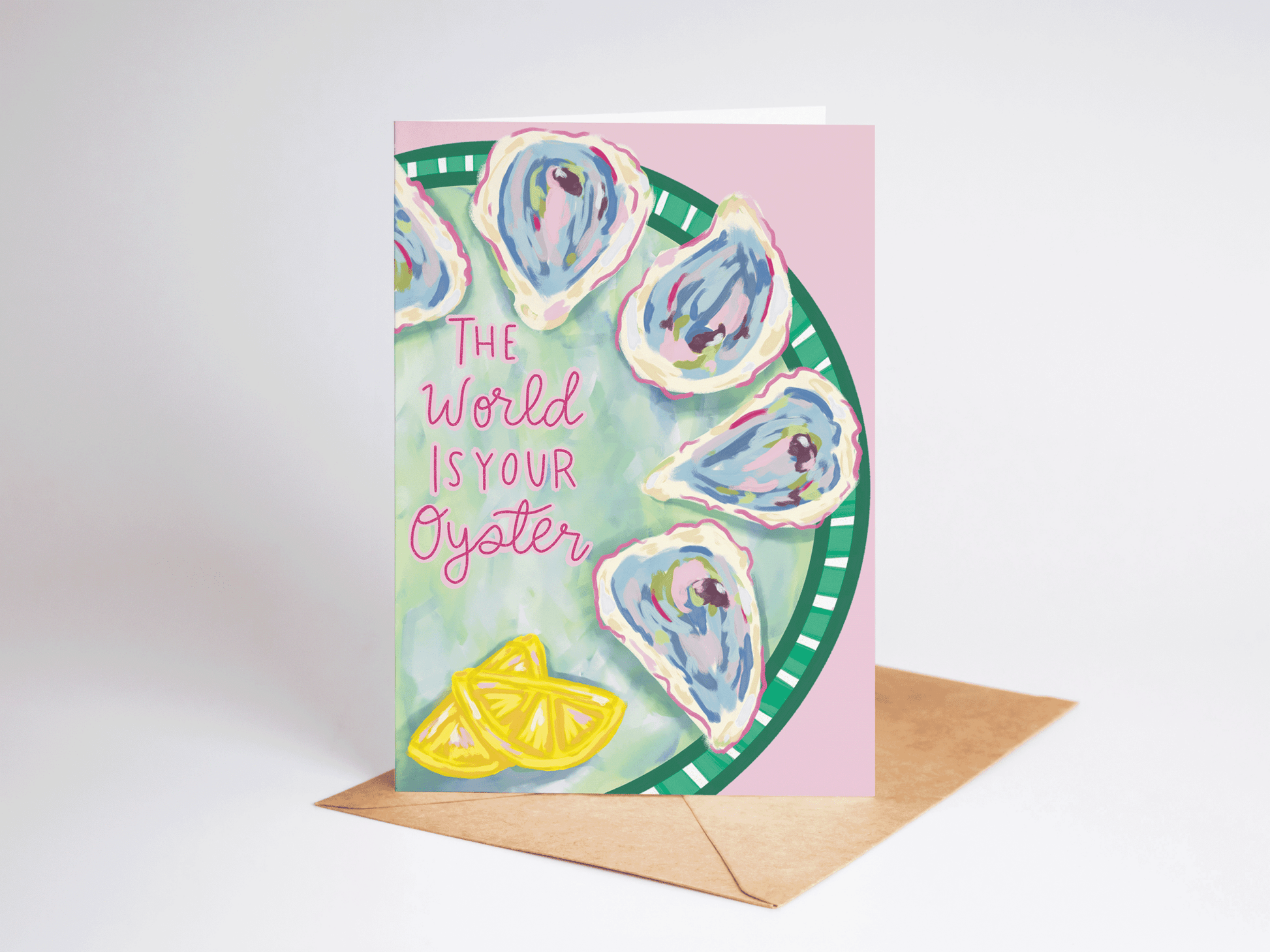 The World Is Your Oyster Beach Coastal Greeting Card - She Chester