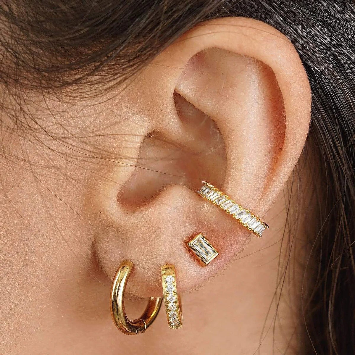 Tinsley Huggie Gold Hoop Earring - She Chester