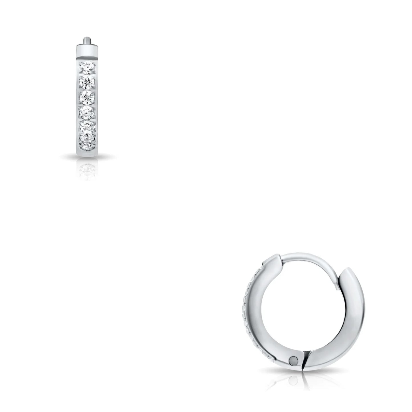 Tinsley Huggie Silver Hoop Earring