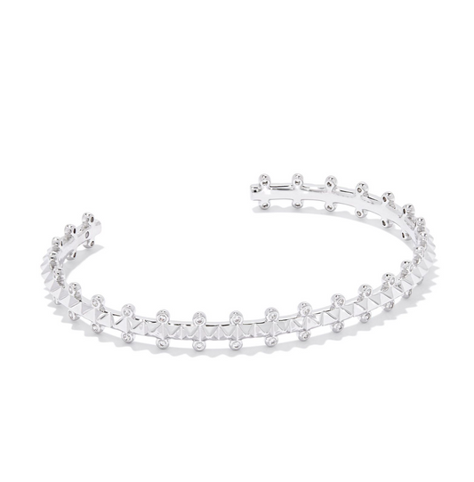 Jada Cuff Bracelet Rhodium White Crystal