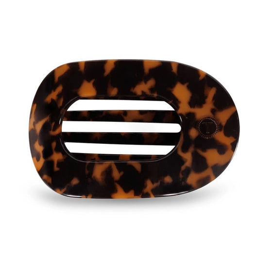 Tortoise Large Round Flat Hair Clip - She Chester