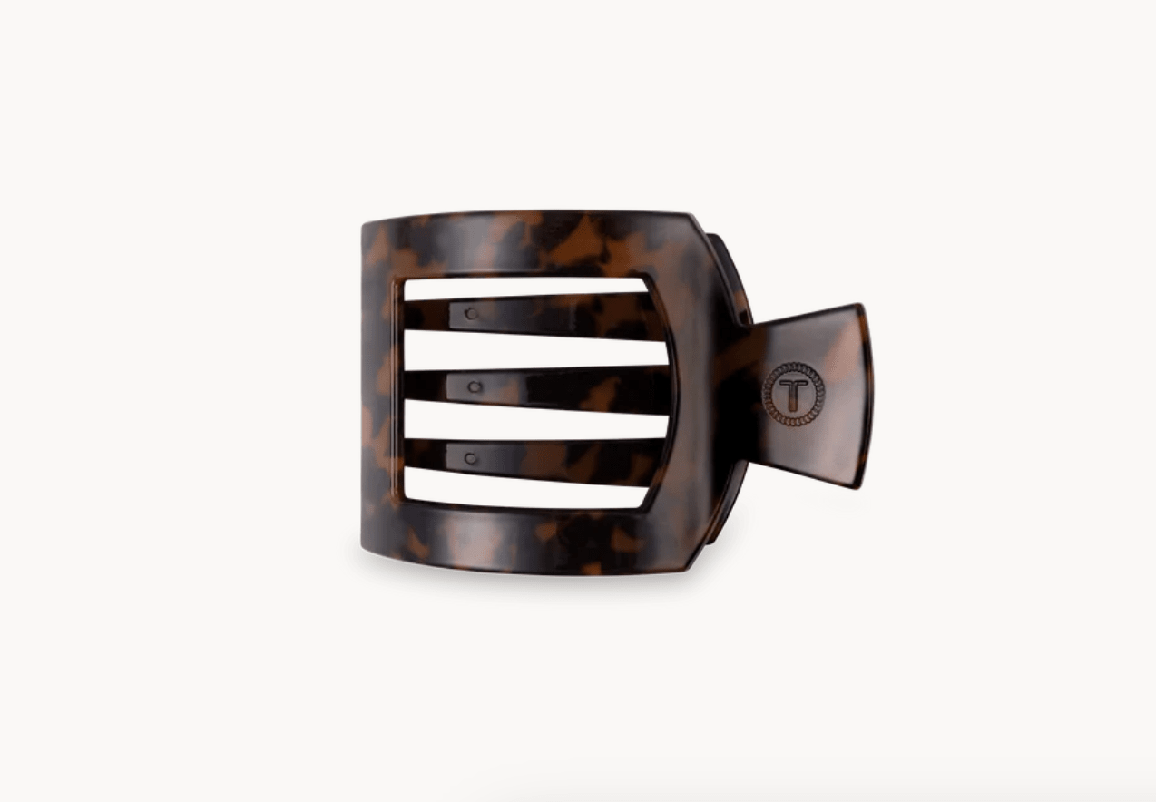 Tortoise Small Square Flat Hair Clip - She Chester