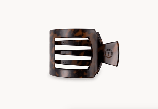 Tortoise Small Square Flat Hair Clip - She Chester