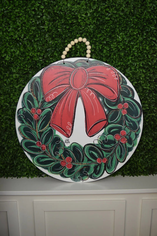 Traditional Wreath Door Sign - She Chester