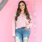 Rippled with Love Button Down - Pink -