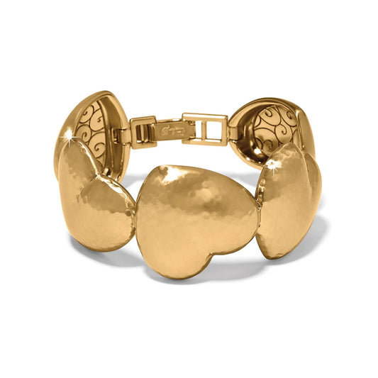 Trianon Heart Gold Link Bracelet JF0298