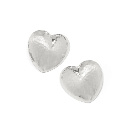 Trianon Heart Small Silver Post Earrings JA0110