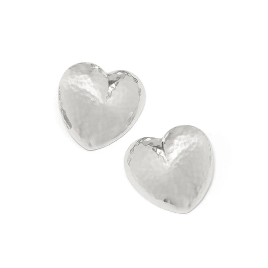 Trianon Heart Small Silver Post Earrings JA0110 - She Chester