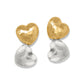 Trianon Heart Small Two Tone Post Drop Earrings JA0112 - She Chester