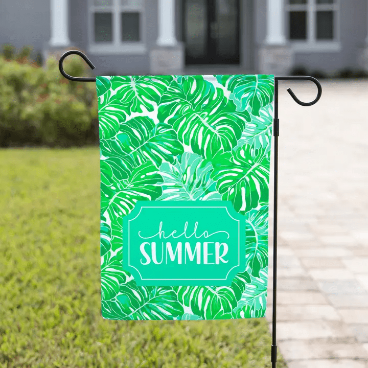 Tropical Leaves 12x18 Flag - She Chester