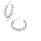 Jada Small Hoop Earrings Rhodium White Crystal