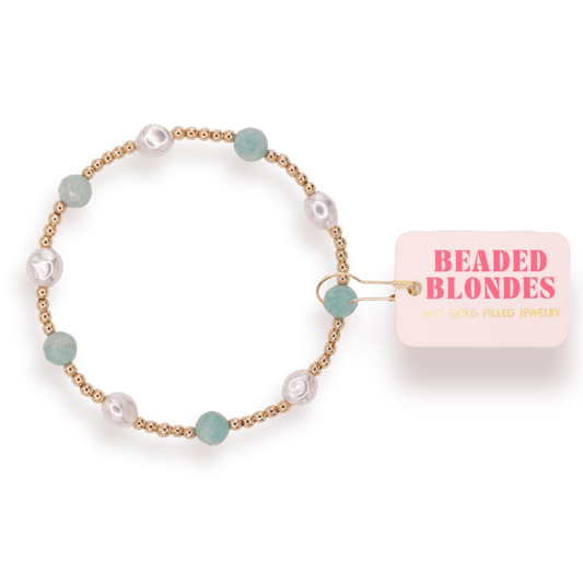 Turquoise Maggie Gemstone Bracelet: Standard 6.75 inch - She Chester