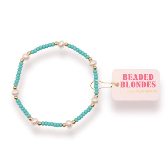 Turquoise Pearl BB Standard Bracelet - She Chester