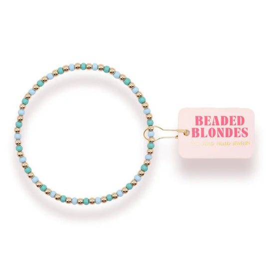 Turquoise & Powder Blue Demi BB Standard Bracelet - She Chester