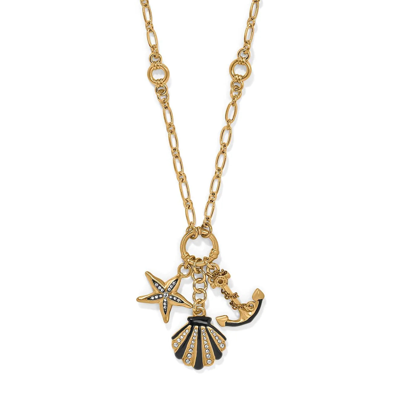Twilight Waters Trio Charm Gold Necklace JM0010