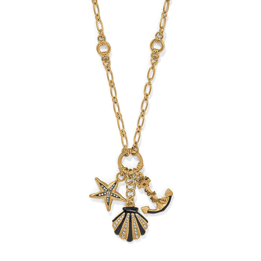 Twilight Waters Trio Charm Gold Necklace JM0010
