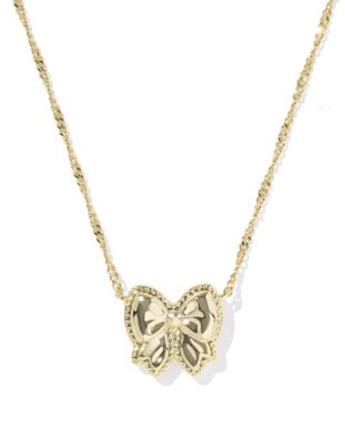 Haley Bow Gold Blush MOP Necklace