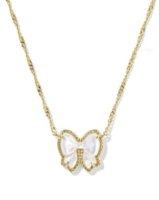 Haley Bow Gold Ivory MOP Necklace