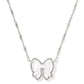 Haley Bow Rhodium Ivory MOP Necklace