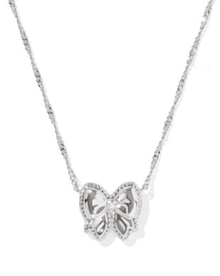 Haley Bow Rhodium Ivory MOP Necklace