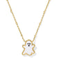 GHOST SHORT PENDANT NECKLACE GOLD WHITE MOTHER OF PEARL