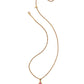 ADELINE SHORT PENDANT NECKLACE VINTAGE GOLD DARK FUCHSIA VARIEGATED MAGNESITE