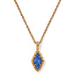 ADELINE SHORT PENDANT NECKLACE VINTAGE GOLD BLUE LAPIS