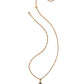 ADELINE SHORT PENDANT NECKLACE VINTAGE GOLD BLUE LAPIS