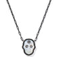 SKELETON SHORT PENDANT NECKLACEGUN METAL IVORY MOTHER OF PEARL