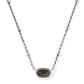 MINI ELISA SATELLITE SHORT PENDANT NECKLACE VINTAGE SILVER GOLDEN OBSIDIAN