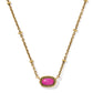 MINI ELISA SATELLITE SHORT PENDANT NECKLACE VINTAGE GOLD DARK FUCHSIA VARIEGATED MAGNESITE