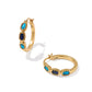 MINI ELISA HOOP EARRINGS VINTAGE GOLD BLUE MIX