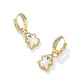 GHOST HUGGIE EARRINGS GOLD WHITE MOTHER OF PEARL