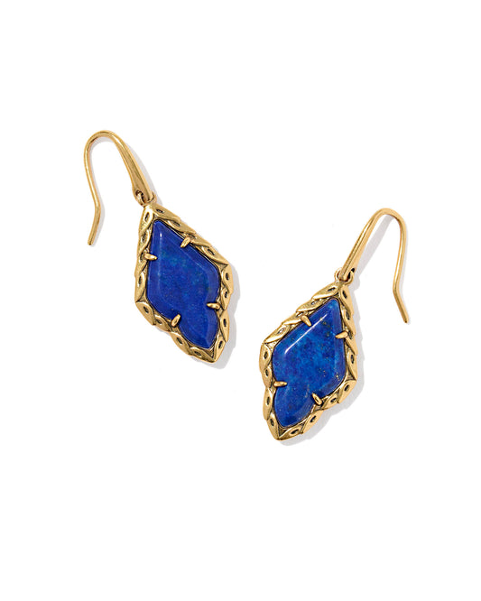 ADELINE DROP EARRINGS VINTAGE GOLD BLUE LAPIS