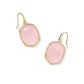 DAPHNE PAVE FRAME DROP EARRINGS GOLD ROSE QUARTZ
