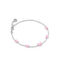LILLIA BUTTERFLY ENAMEL DELICATE CHAIN BRACELET SILVER PINK ENAMEL