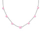 LILLIA BUTTERFLY ENAMEL STRAND NECKLACE SILVER PINK ENAMEL