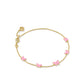 LILLIA BUTTERFLY ENAMEL DELICATE CHAIN BRACELET GOLD PINK ENAMEL