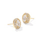 BELLA STUD EARRINGS GOLD WHITE CZ