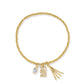 2026 Grad Stretch Bracelet Gold Dichroic Glass