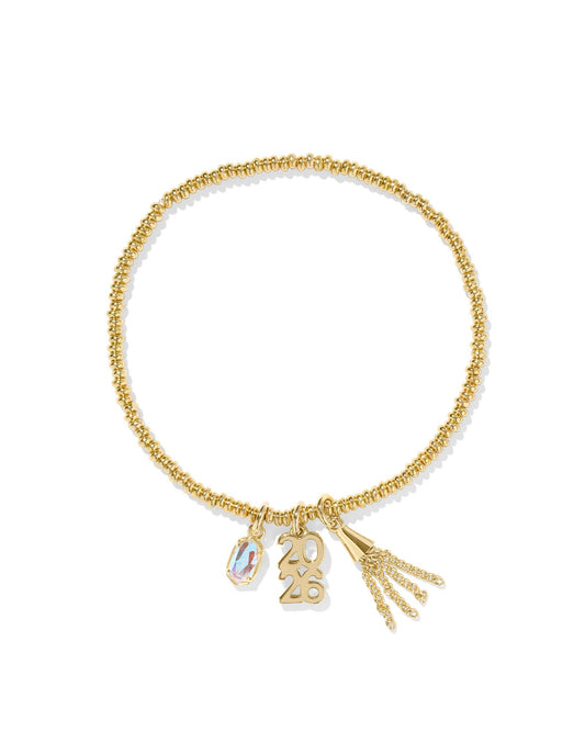 2026 Grad Stretch Bracelet Gold Dichroic Glass