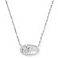 ELISA BOW SHORT PENDANT NECKLACE SILVER IRIDESCENT CRYSTAL IVORY ILLUSION