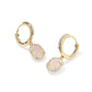 DAPHNE CRYSTAL FRAME HUGGIE EARRINGS GOLD IRIDESCENT DRUSY