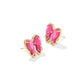 HALEY BOW STUD EARRINGS GOLD ROSE VIOLET MOTHER OF PEARL