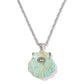 LUCIA SHELL SHORT PENDANT NECKLACE SILVER SEA GREEN CHRYSOCOLLA
